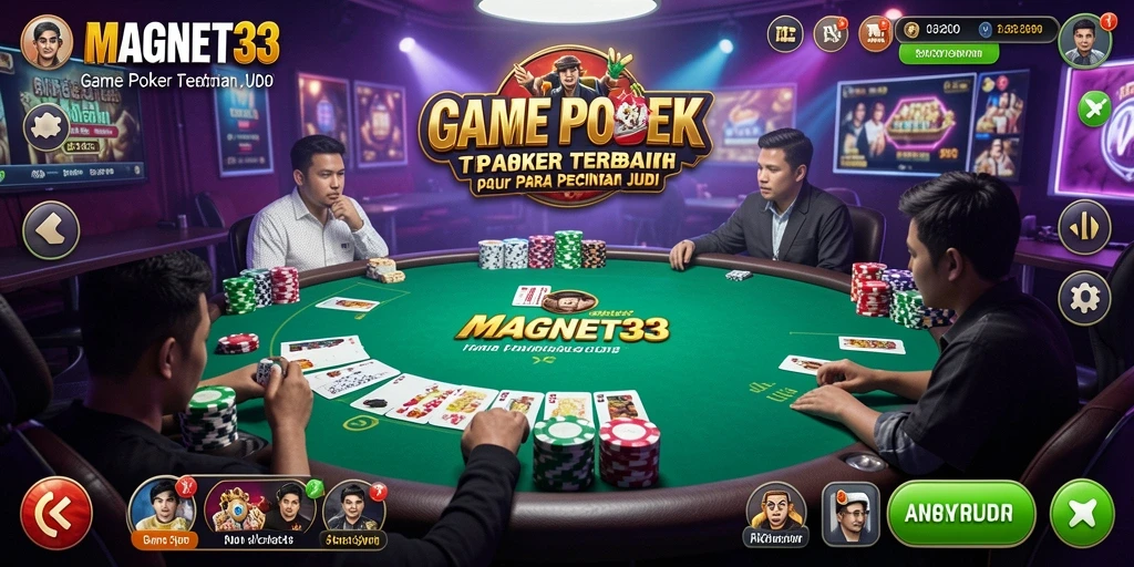 Screenshot gameplay Poker MAGNET33 yang menampilkan aksi seru.
