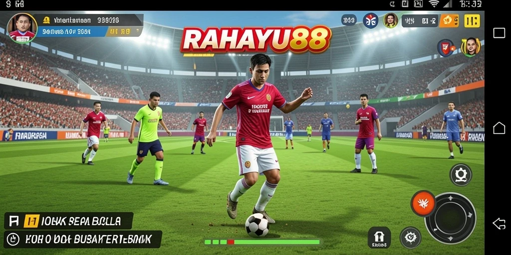 Tampilan menarik dari gameplay sepak bola di RAHAYU88.
