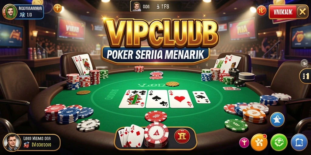 Screenshot gameplay menunjukkan suasana seru dalam permainan Poker.