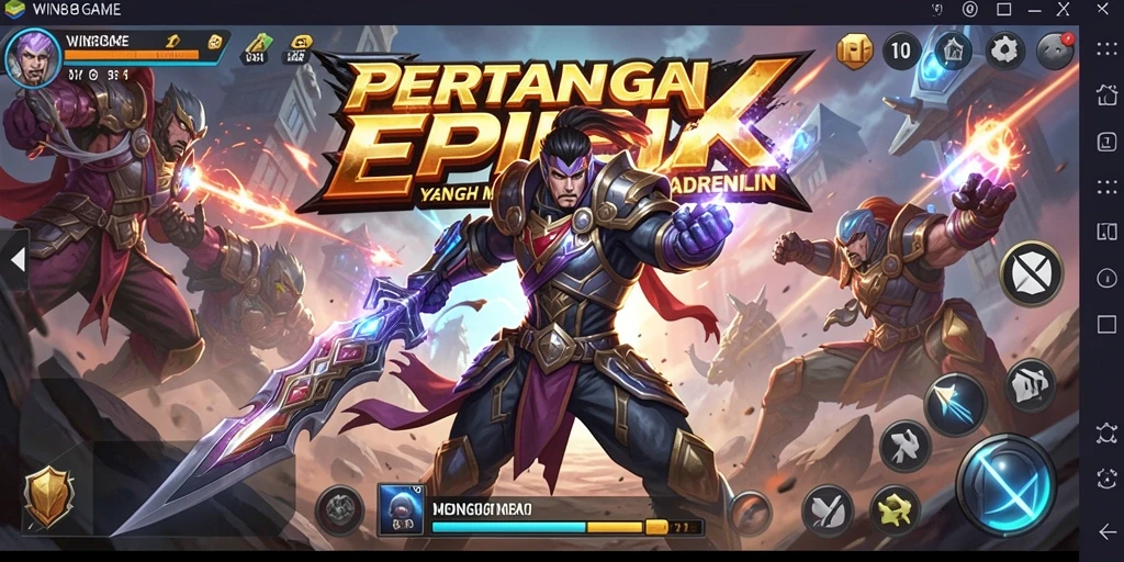 Screenshot gameplay WIN8GAME menampilkan aksi bertarung yang intens dan grafis luar biasa.